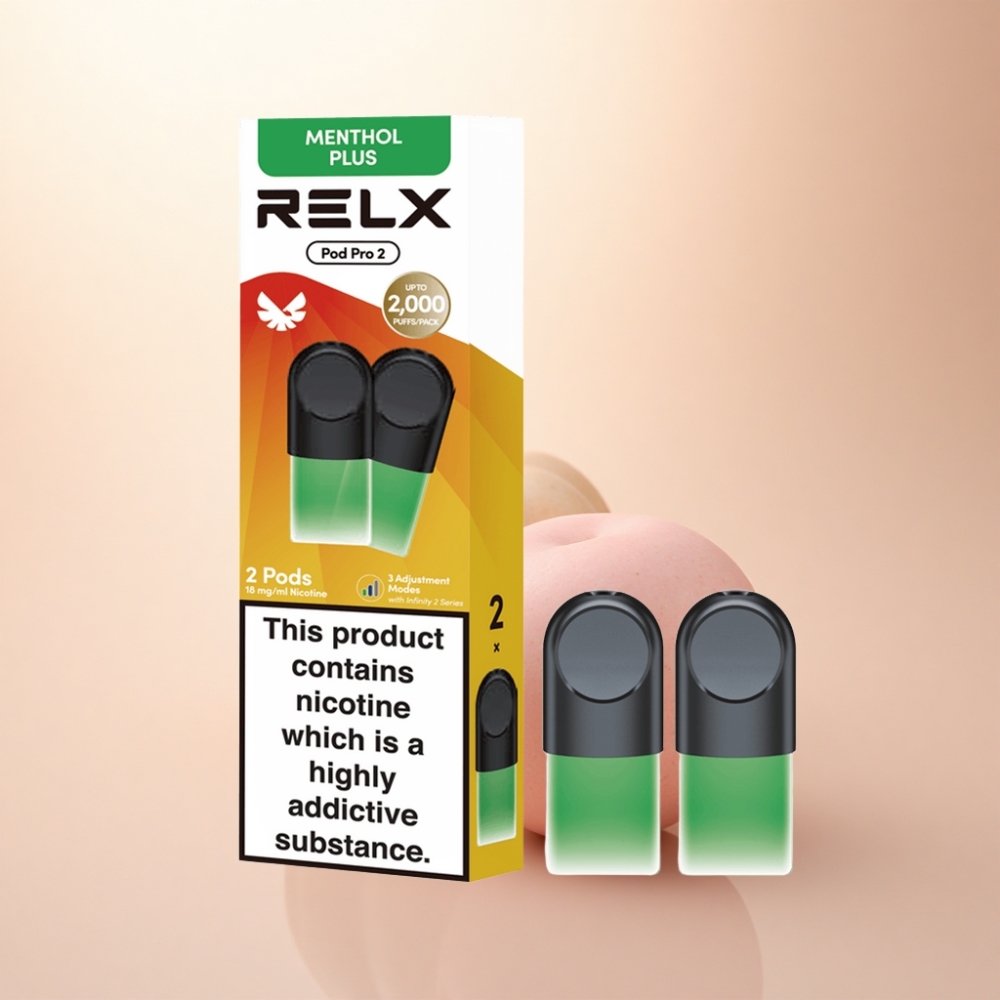 Relx Pod Pro 2 Vape Device ミント・メントール プラス 18mg/ml ニコチン 1.9ml 600パフ 5.5W-8W 電圧調整