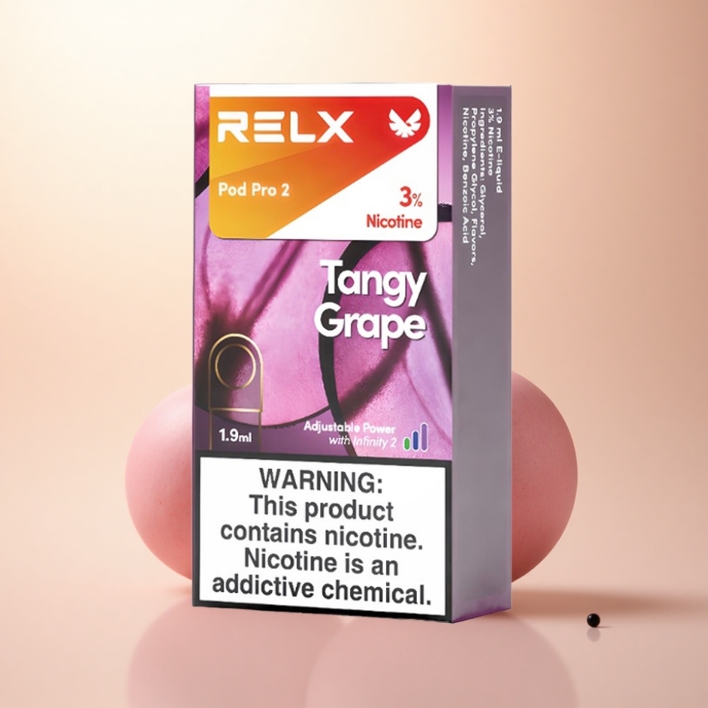 Relx Pod Pro 2 Vape Device タンギーグレープ 1.9ml ニコチン30mg/ml 3電圧調整