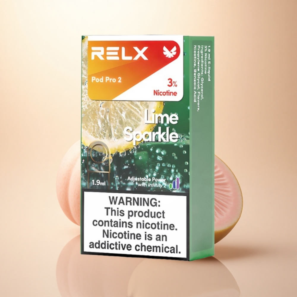 Relx Pod Pro 2 Vape Device ライムスパークル30mg/ml 1.9ml 2個入り 3電圧調整