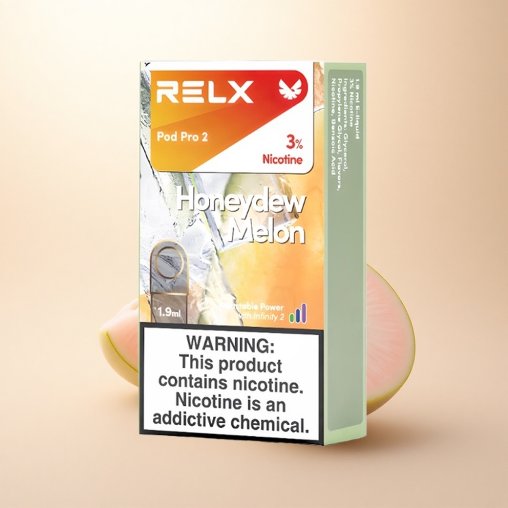 Relx Pod Pro 2 Vape Device ハニーデューメロン 30mg/ml ニコチン 1.9ml 3電圧調整