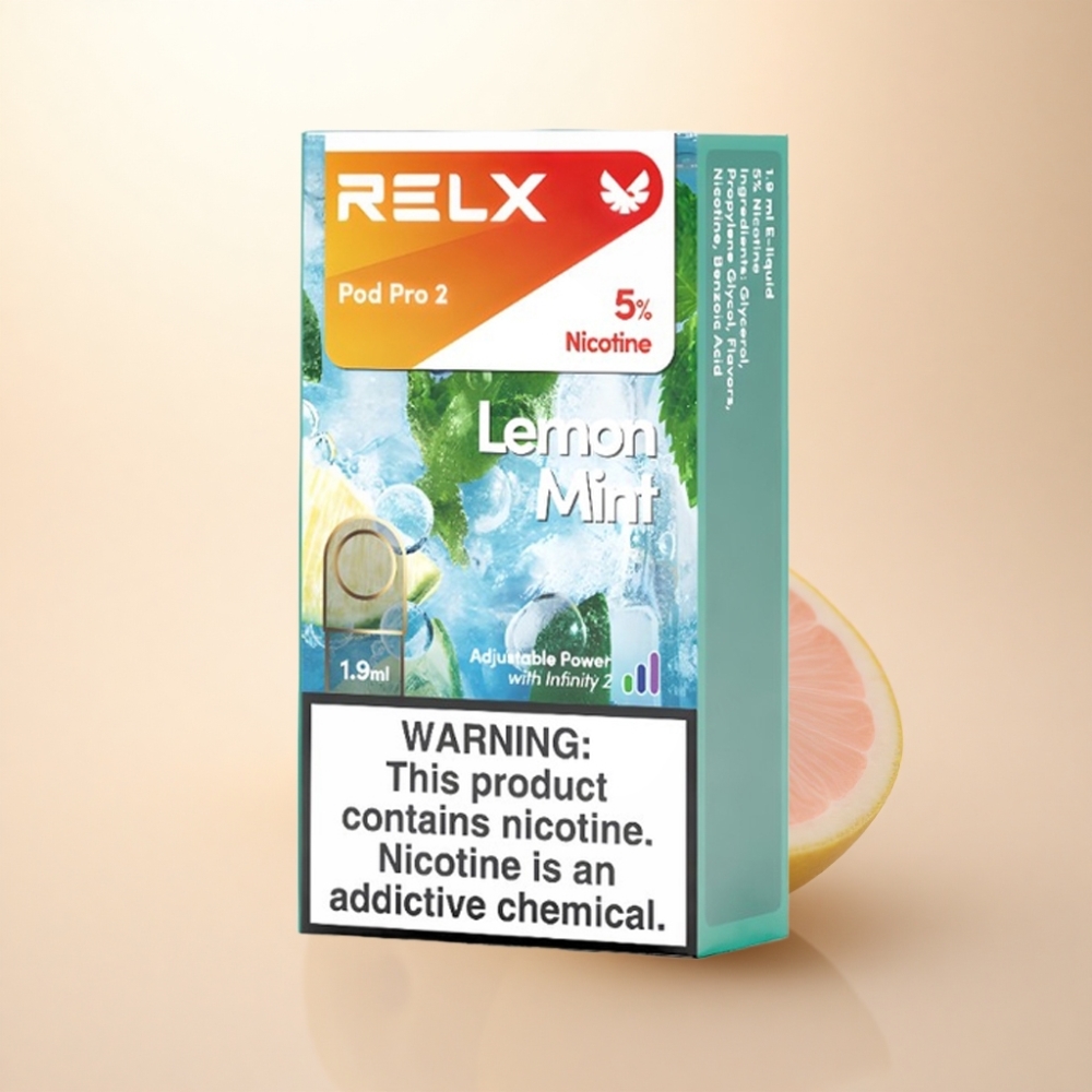 Relx Pod Pro 2 Vape Device レモンミント 50mg/ml ニコチン 1.9ml 3電圧調整